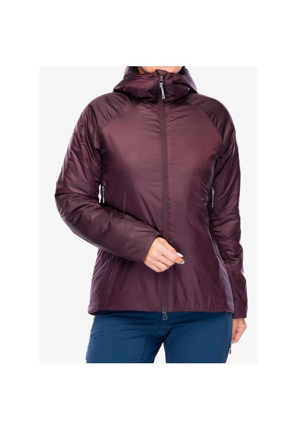 Kurtka ocieplana damska Houdini Dunfri. Kolor: fioletowy. Sport: turystyka piesza
