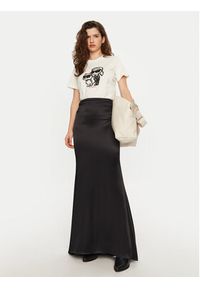 Karl Lagerfeld - KARL LAGERFELD T-Shirt A1W17129 Écru Regular Fit. Typ kołnierza: dekolt w karo. Materiał: bawełna #3