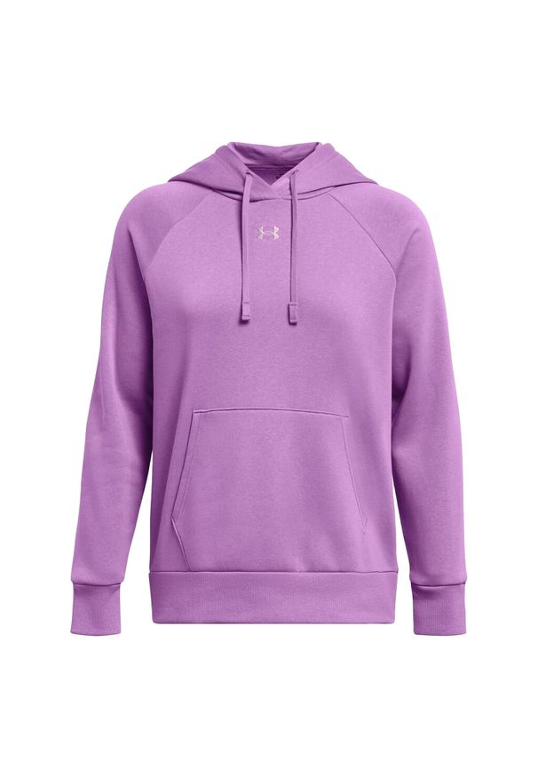 Under Armour - Damska Bluza Z Kapturem Rival Fleece Hoodie. Typ kołnierza: kaptur. Kolor: fioletowy