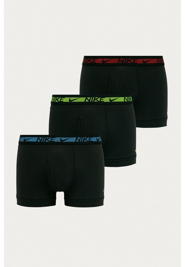 Nike bokserki (3-pack) kolor czarny. Kolor: czarny. Materiał: tkanina, skóra, włókno