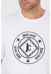 Just Cavalli - JUST CAVALLI Biały męski t-shirt Fiche, Rozmiar S. Kolor: biały #2