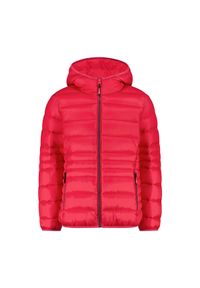 Kurtka puchowa z odpinanym kapturem dla dziewczynki CMP. Kolor: czerwony. Materiał: puch. Sezon: zima #1