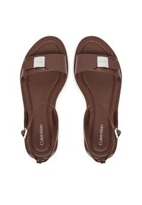 Calvin Klein Sandały Flat Sandal W/Ck Hw - Lth HW0HW02367 Brązowy. Kolor: brązowy. Materiał: skóra #6