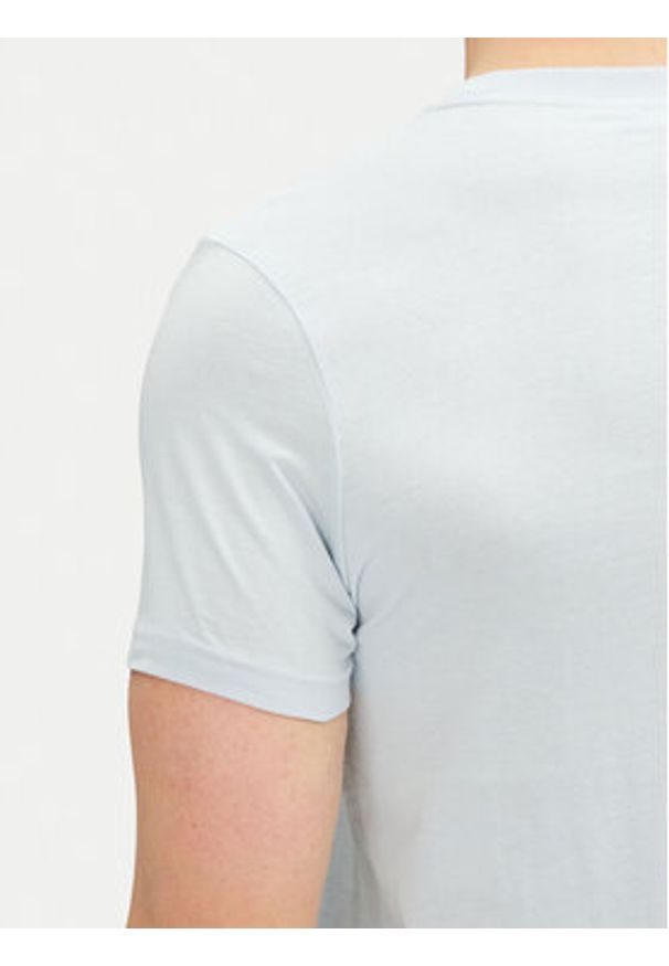 Karl Lagerfeld - KARL LAGERFELD T-Shirt 755073 552251 Błękitny Regular Fit. Typ kołnierza: dekolt w karo. Kolor: niebieski. Materiał: bawełna