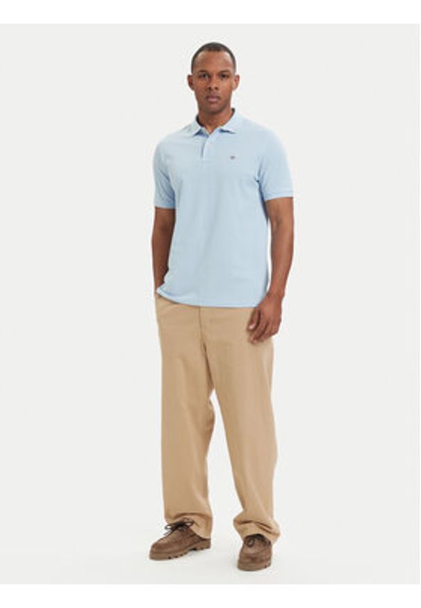 GANT - Gant Polo Shield 2210 Niebieski Regular Fit. Typ kołnierza: polo. Kolor: niebieski. Materiał: bawełna