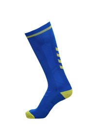 Skarpety sportowe dla dorosłych Hummel Elite Indoor Sock High. Kolor: żółty, wielokolorowy, niebieski