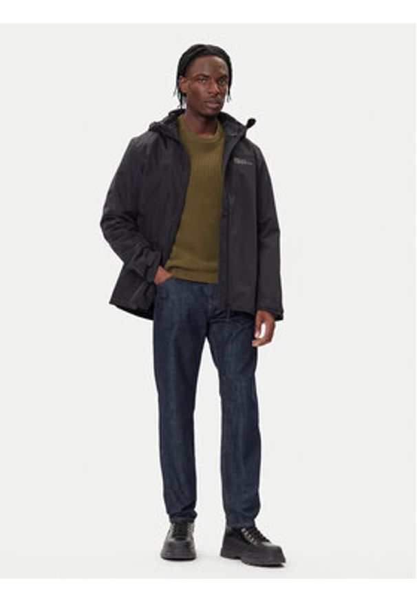 Jack Wolfskin Kurtka outdoor Taubenberg 3in1 1115311 Czarny Regular Fit. Kolor: czarny. Materiał: syntetyk. Sport: outdoor