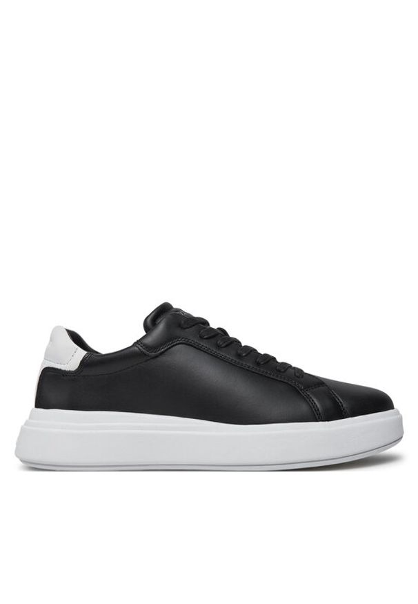 Calvin Klein Sneakersy Low Top Lace Up Lth HM0HM01016 Czarny. Kolor: czarny. Materiał: skóra