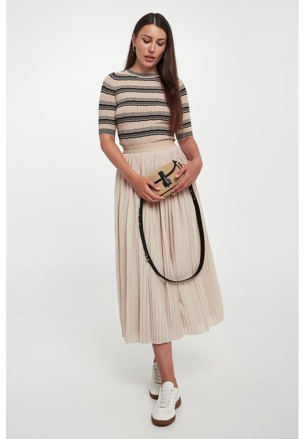 Weekend Max Mara - Sweter damski z krótkim rękawem Leda WEEKEND MAX MARA. Długość rękawa: krótki rękaw. Długość: krótkie