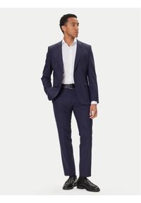 Hugo - HUGO Garnitur Henry/Getlin232X 50547345 Granatowy Slim Fit. Kolor: niebieski. Materiał: wełna