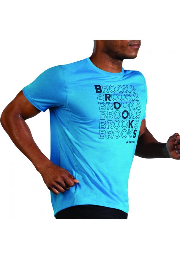 Brooks Running - Distance Graphic Short Sleeve. Materiał: materiał, lyocell. Sport: bieganie, fitness