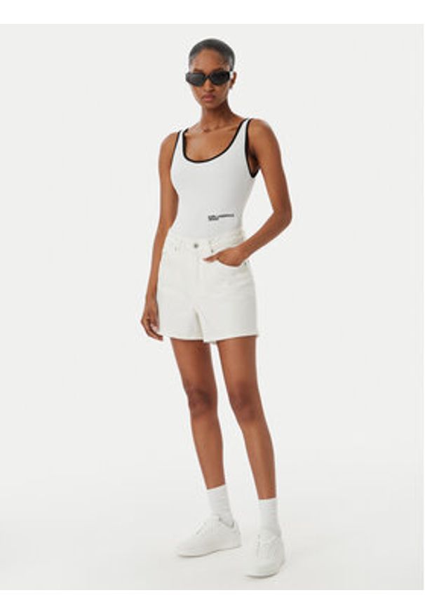 Karl Lagerfeld Jeans Body A2W17021 Biały Slim Fit. Kolor: biały. Materiał: bawełna