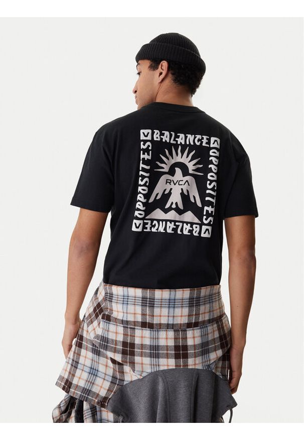 RVCA T-Shirt Las Cruces EVYZT00279 Czarny Regular Fit. Kolor: czarny. Materiał: bawełna