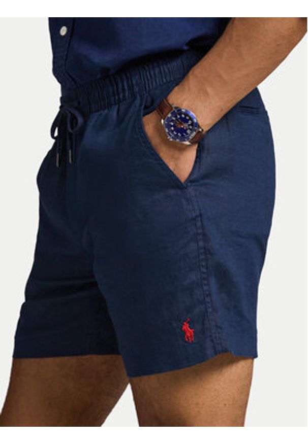 Polo Ralph Lauren Szorty materiałowe 710P08205001 Granatowy Regular Fit. Kolor: niebieski. Materiał: len