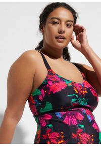 bonprix - Sukienka kąpielowa z okrągłym dekoltem. Kolor: czarny. Długość rękawa: na ramiączkach. Styl: elegancki #2