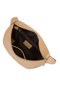 Wittchen - Damska torebka nerka skórzana z ukośnym pikowaniem. Kolor: beżowy. Materiał: skóra. Wzór: aplikacja, gładki #5