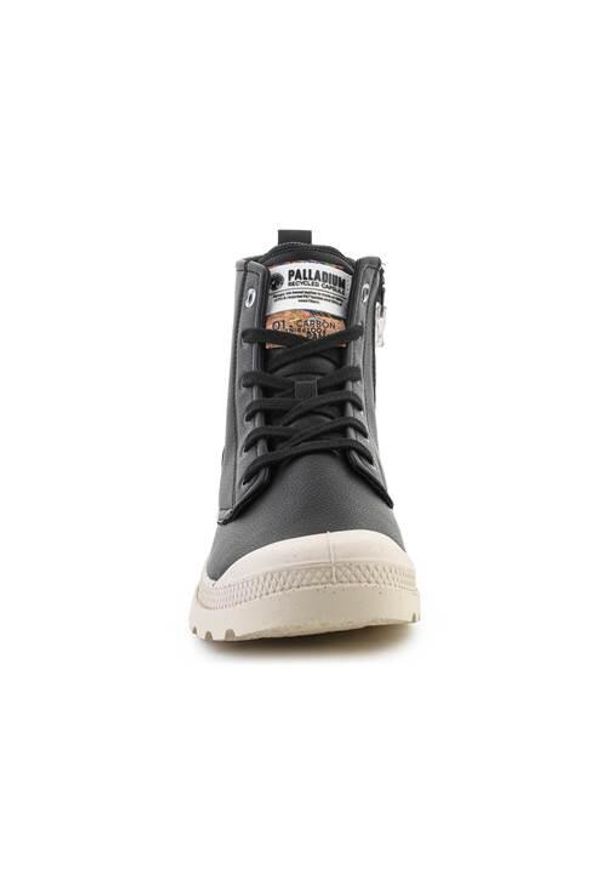 Buty do chodzenia unisex Palladium Pampa Hi Re vegan. Zapięcie: zamek. Kolor: czarny. Materiał: tkanina, materiał, skóra, syntetyk. Szerokość cholewki: normalna. Sport: turystyka piesza