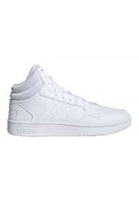 Adidas - Buty adidas Hoops 3.0 Mid M ID9838 białe. Okazja: na co dzień. Kolor: biały. Materiał: guma, skóra, syntetyk. Szerokość cholewki: normalna