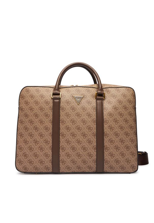 Guess Torba na laptopa HMMILO P6169 Brązowy. Kolor: brązowy. Materiał: skóra