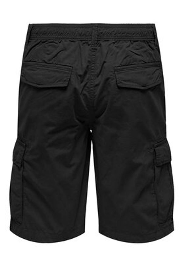 Only & Sons Szorty materiałowe Loc Cargo 22029214 Czarny Regular Fit. Kolor: czarny. Materiał: bawełna