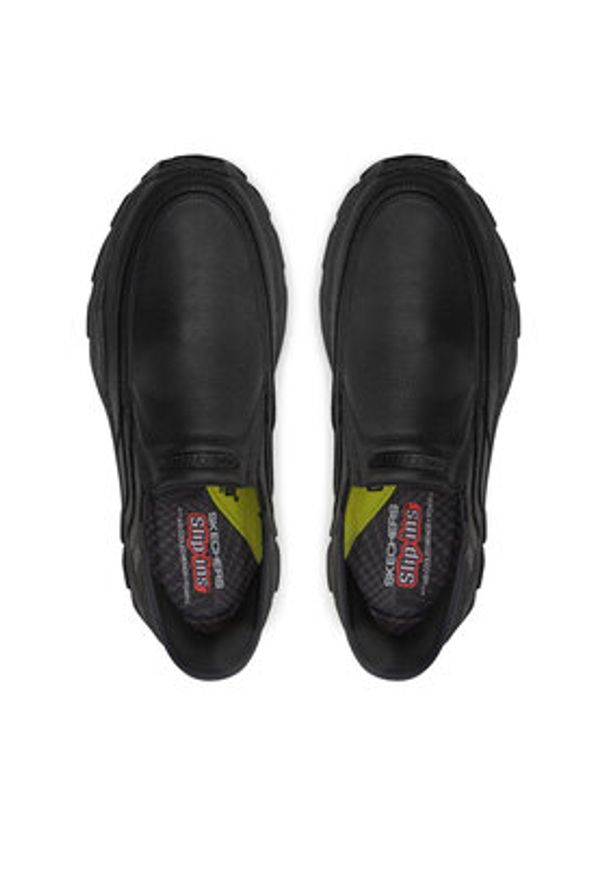 skechers - Skechers Sneakersy 204810 BBK Czarny. Kolor: czarny. Materiał: skóra
