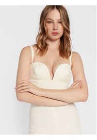 Elisabetta Franchi Kombinezon TU-007-27E2-V440 Biały Slim Fit. Kolor: biały. Materiał: syntetyk