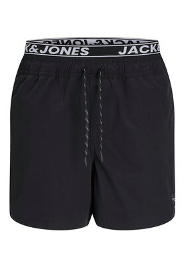Jack & Jones - Jack&Jones Szorty kąpielowe Maui 12272949 Czarny Regular Fit. Kolor: czarny. Materiał: syntetyk