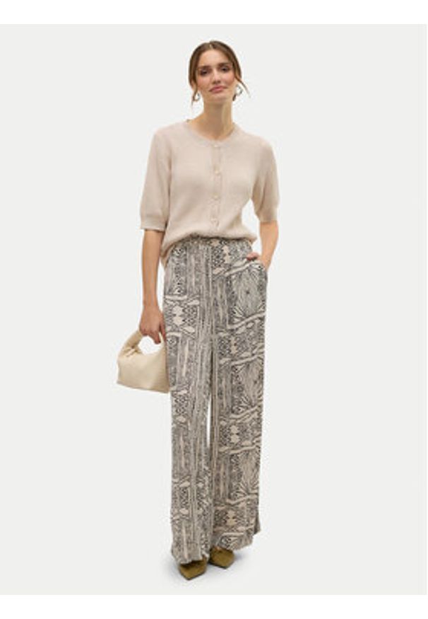 Vero Moda Spodnie palazzo Menny 10282478 Beżowy Wide Leg. Kolor: beżowy. Materiał: wiskoza