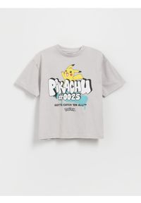 Reserved - Bawełniany t-shirt Pokemon - jasnoszary. Kolor: szary. Materiał: bawełna #1