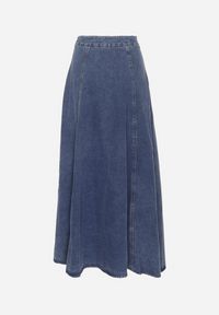 Born2be - Granatowa Bawełniana Spódnica Jeansowa Maxi Rozkloszowana z Łańcuszkiem Zallire. Kolor: niebieski. Materiał: bawełna, jeans. Styl: boho #4