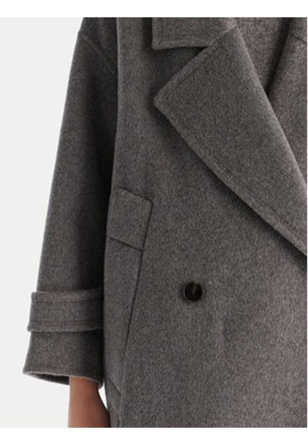 ViCOLO Płaszcz wełniany TF0050 Szary Regular Fit. Kolor: szary. Materiał: syntetyk