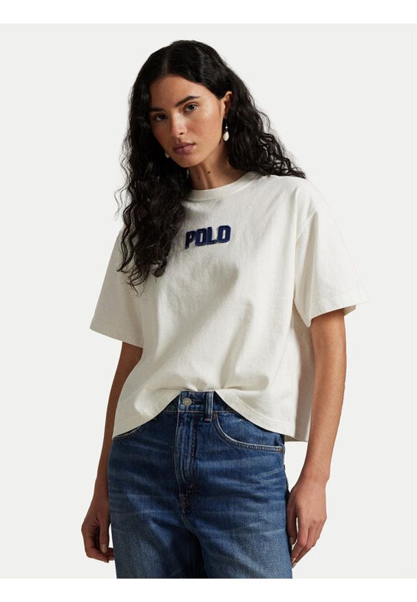 Polo Ralph Lauren T-Shirt 211965119001 Écru Oversize. Typ kołnierza: polo. Materiał: bawełna