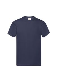 FRUIT OF THE LOOM - Oryginalna Bawełniana Koszulka Unisex Dla Dorosłych. Kolor: niebieski. Materiał: bawełna. Sport: turystyka piesza