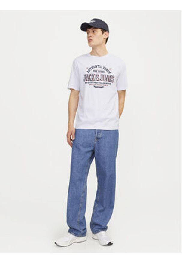 Jack & Jones - Jack&Jones T-Shirt Logo 12254862 Biały Standard Fit. Kolor: biały. Materiał: bawełna