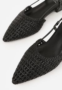 Born2be - Czarne Sandały Ozdobione Plecionką Melorah. Okazja: na co dzień. Zapięcie: sprzączka. Kolor: czarny. Materiał: jeans. Wzór: aplikacja. Styl: casual, elegancki #8