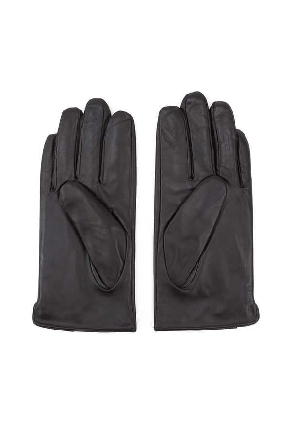 Wittchen - Rękawiczki męskie. Kolor: czarny. Materiał: skóra. Wzór: aplikacja. Styl: elegancki