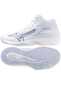 Buty do siatkówki Mizuno Thunder Blade Z Mid W V1GC237500 białe. Zapięcie: sznurówki. Kolor: biały. Materiał: syntetyk, guma. Sport: siatkówka