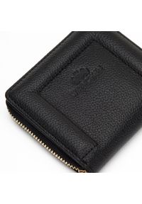 Wittchen - Damski portfel skórzany z ozdobnym brzegiem mały czarny. Kolor: czarny. Materiał: skóra