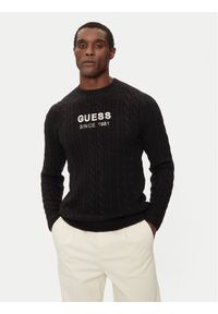 Guess Sweter M4BR11 Z3HA2 Czarny Regular Fit. Kolor: czarny. Materiał: syntetyk