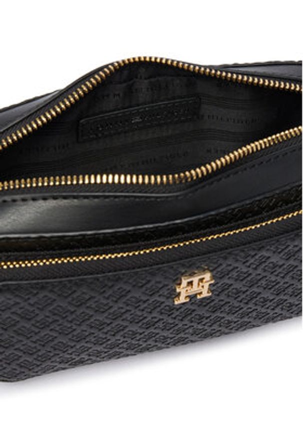 TOMMY HILFIGER - Tommy Hilfiger Torebka Th Daily Camera Bag Mono AW0AW18414 Czarny. Kolor: czarny. Materiał: skórzane