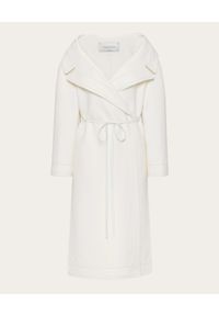 VALENTINO - Biały wełniany płaszcz Compact. Kolor: biały. Materiał: wełna #6