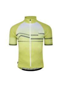 DARE 2B - Męska bluza rowerowa z krótkim rękawem AEP Revolving. Kolor: zielony, wielokolorowy, żółty. Materiał: jersey. Długość rękawa: krótki rękaw. Długość: krótkie. Sport: kolarstwo #1