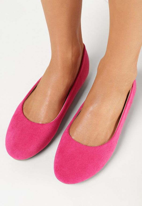 Born2be - Różowe Balerinki na Płaskiej Podeszwie z Okrągłym Noskiem Nulirne. Nosek buta: okrągły. Kolor: różowy. Obcas: na płaskiej podeszwie. Styl: klasyczny