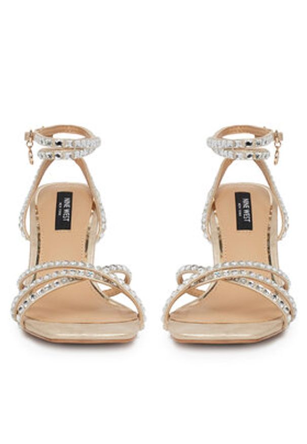 Nine West Sandały SM237-011A Złoty. Kolor: złoty. Materiał: skóra
