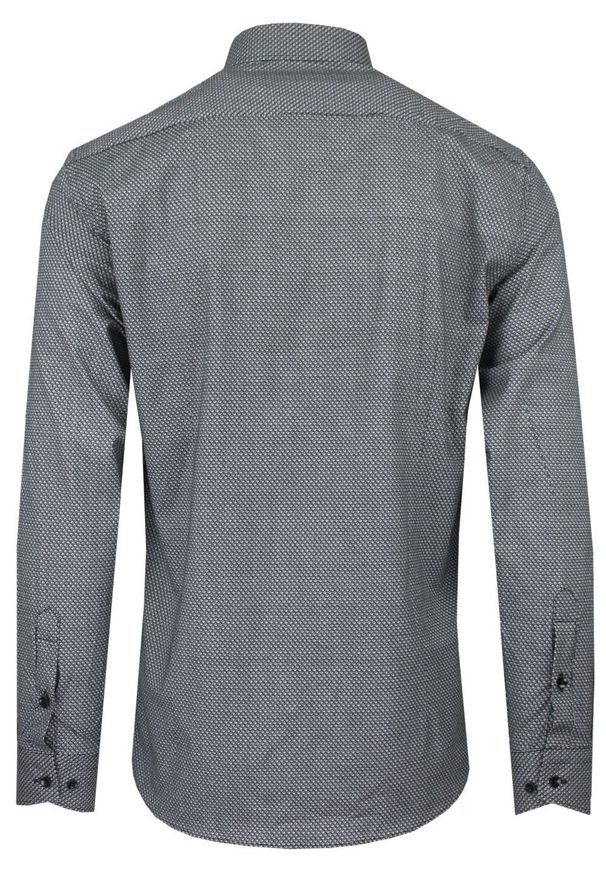 Taliowana Koszula Męska - Victorio - Czarno-Biała, Mikrowzór. Kolor: biały, wielokolorowy, czarny. Materiał: bawełna, elastan. Styl: elegancki