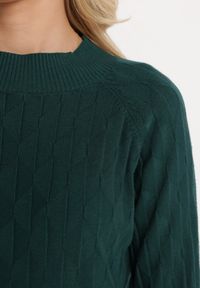 Born2be - Zielony Klasyczny Sweter z Półgolfem Nordda. Kolor: zielony. Materiał: bawełna. Styl: klasyczny #3