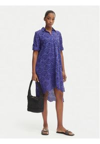 Iconique Sukienka letnia Ella IC26-082 Fioletowy Relaxed Fit. Kolor: fioletowy. Materiał: bawełna. Sezon: lato #2