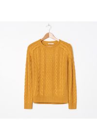 House - Sweter z warkoczowym splotem - Żółty. Kolor: żółty. Materiał: ze splotem #1