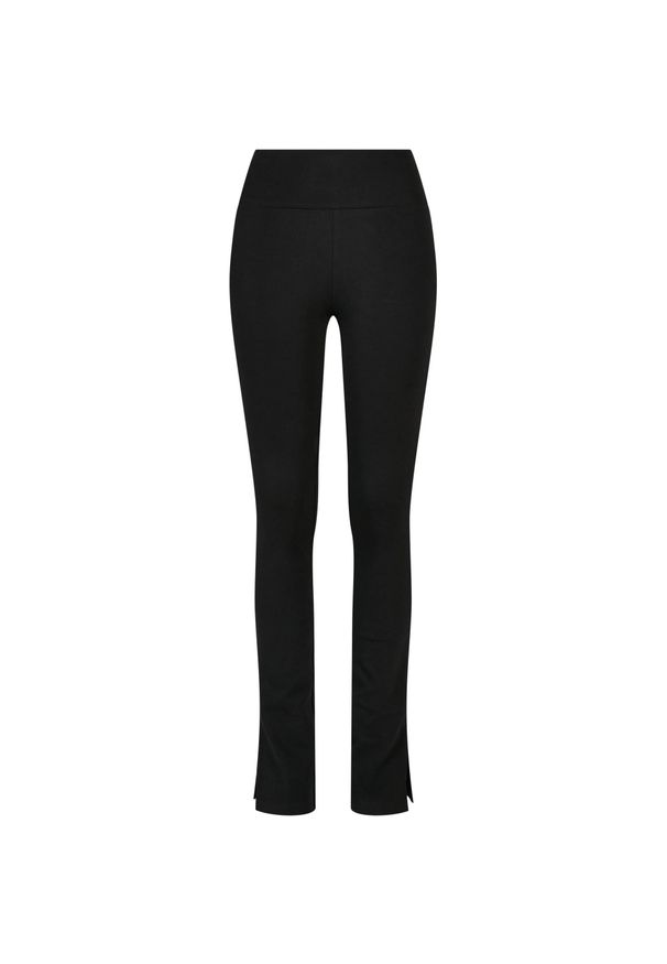 Urban Classics - Legginsy Damskie Z Wysokimi Stanami I Rozcięciem Z Boku. Stan: podwyższony. Kolor: czarny. Sport: turystyka piesza