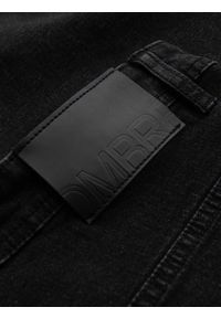Ombre Clothing - Szorty jeansowe męskie z podwiniętymi nogawkami – czarne V4. Okazja: na co dzień. Kolor: czarny. Materiał: jeans. Długość: krótkie. Wzór: aplikacja, ze splotem. Sezon: lato. Styl: casual, elegancki #9